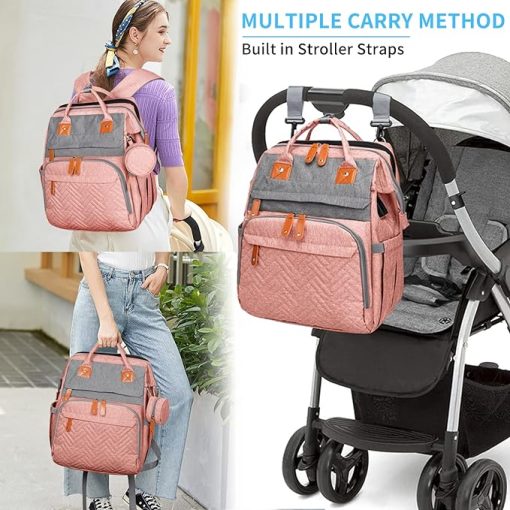 Cheap Mommy Diaper Bag Backpack Pink Sale_4