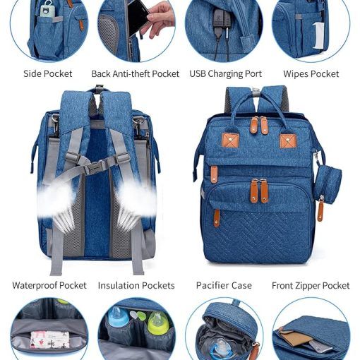 Biggest Mommy Diaper Bag Backpack Blue Sale_2