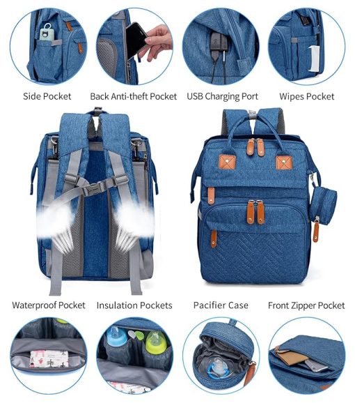 Biggest Mommy Diaper Bag Backpack Blue Sale_2