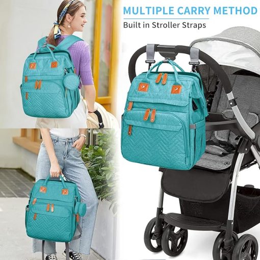 Turquoise Diaper Bag Backpack_4