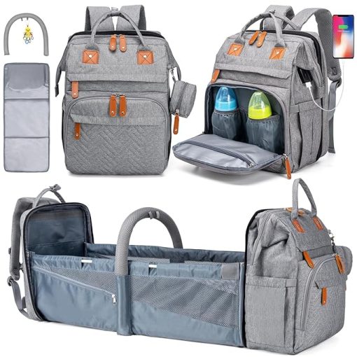 Diaper Bag Backpack Grey