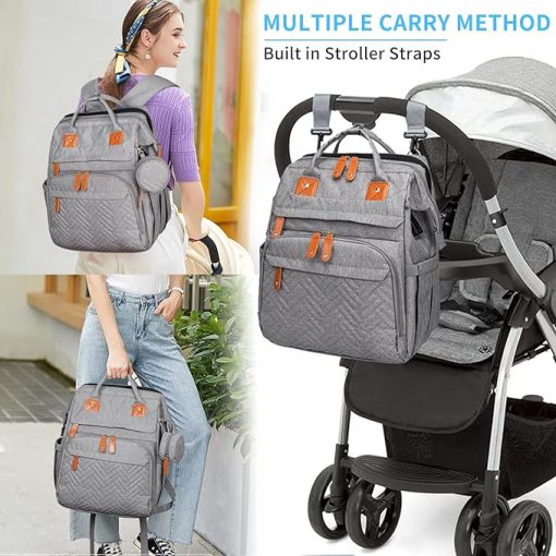 Diaper Bag Backpack Grey_4