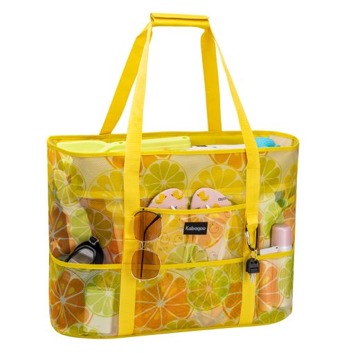 Large Mesh Beach Bag Tote Yello BeachTT01YE